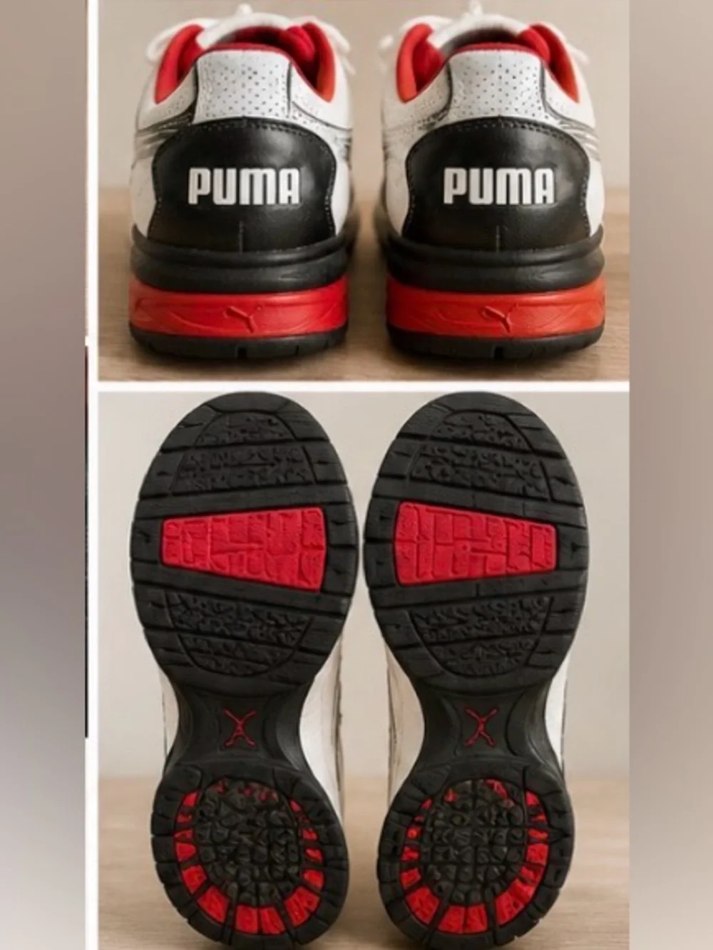Puma Men’s White, Red and Black Low-Top Sneakers